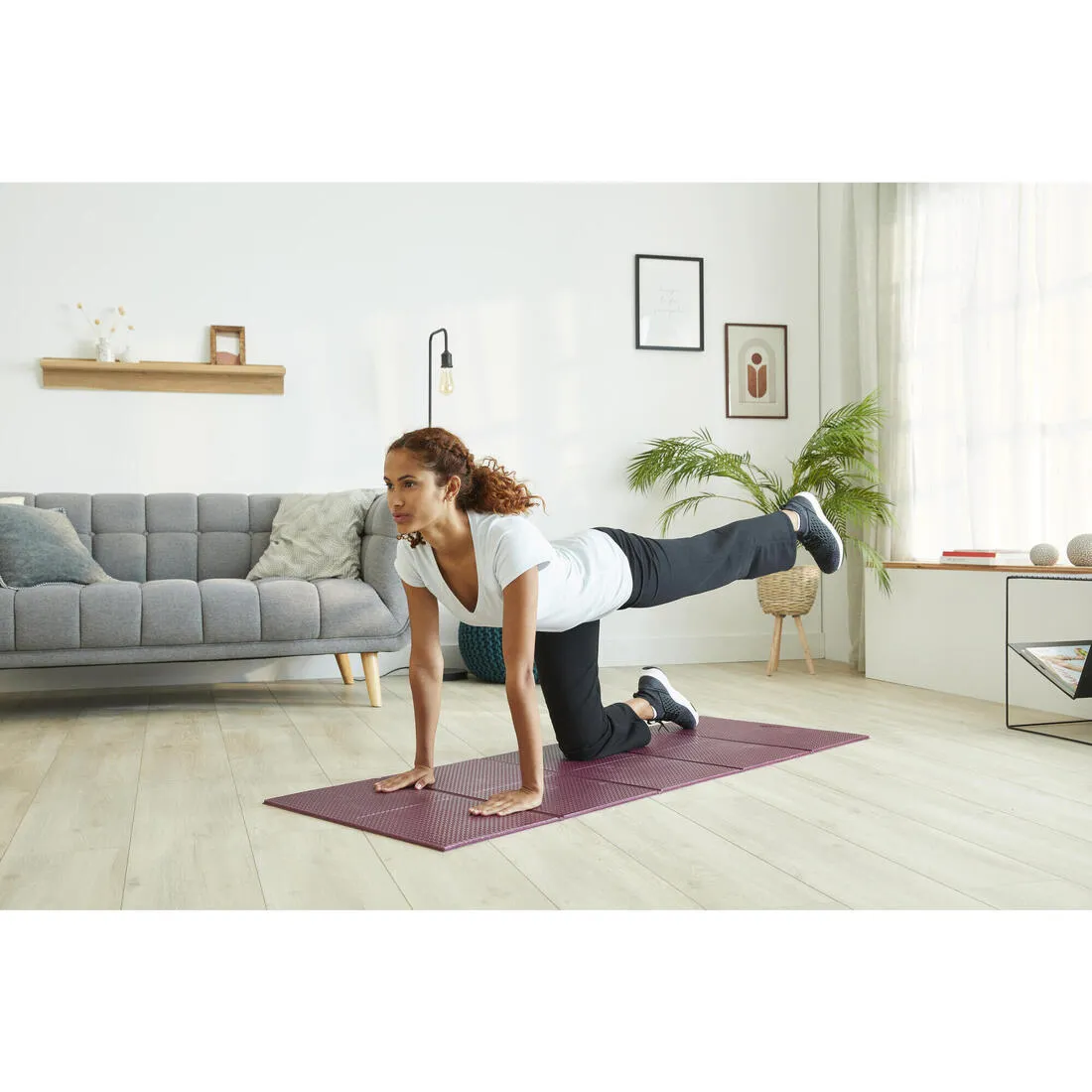 Folding Fitness Mat 100 - 160 cm x 58 cm x 7 mm