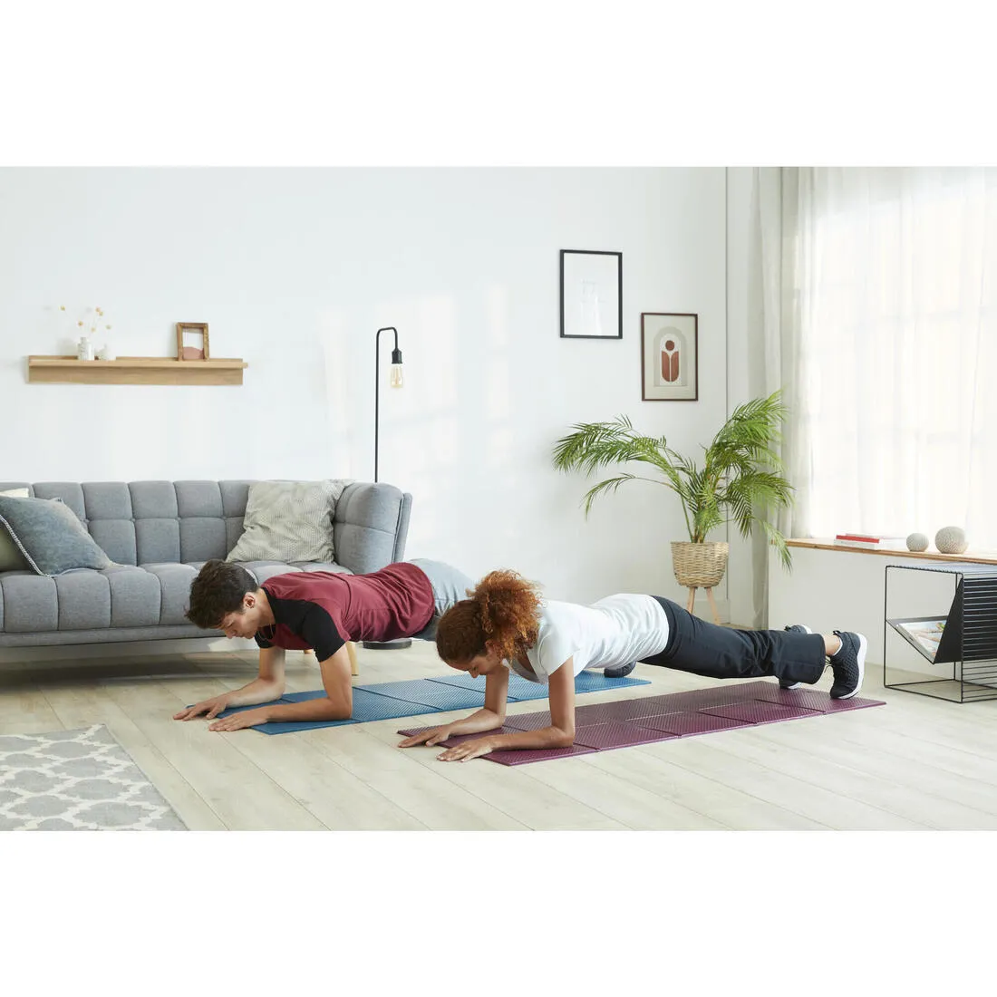 Folding Fitness Mat 100 - 160 cm x 58 cm x 7 mm