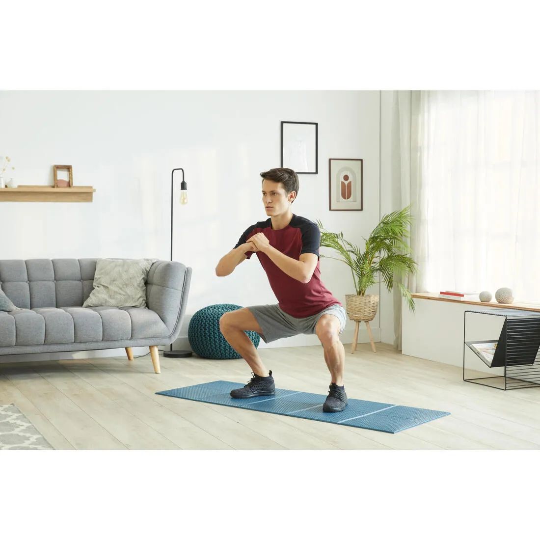 Folding Fitness Mat 100 - 160 cm x 58 cm x 7 mm