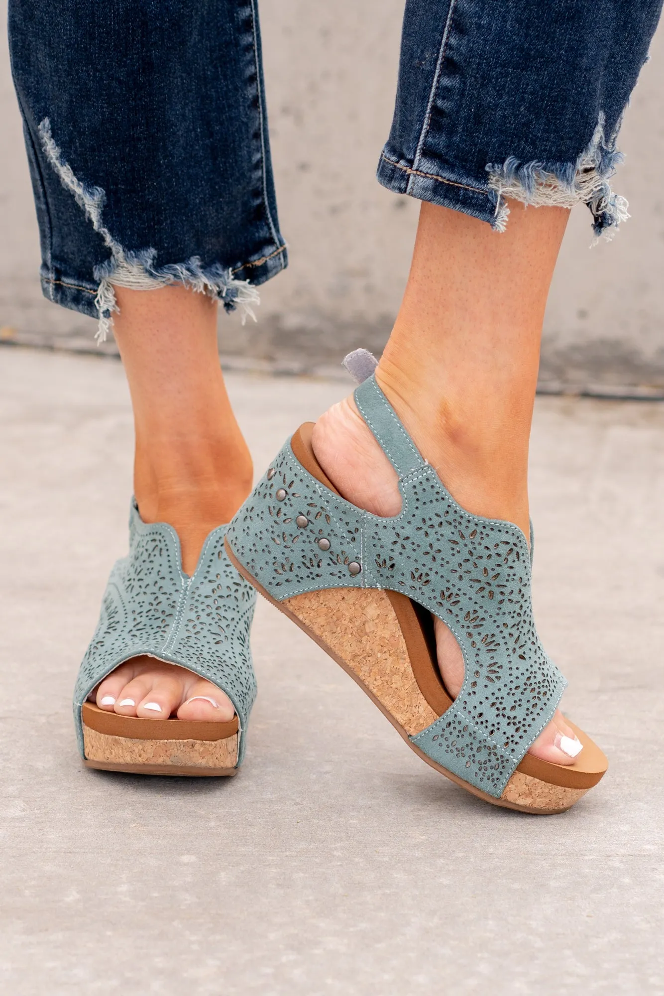 Free Fly 2 Wedge Sandals - Turquoise