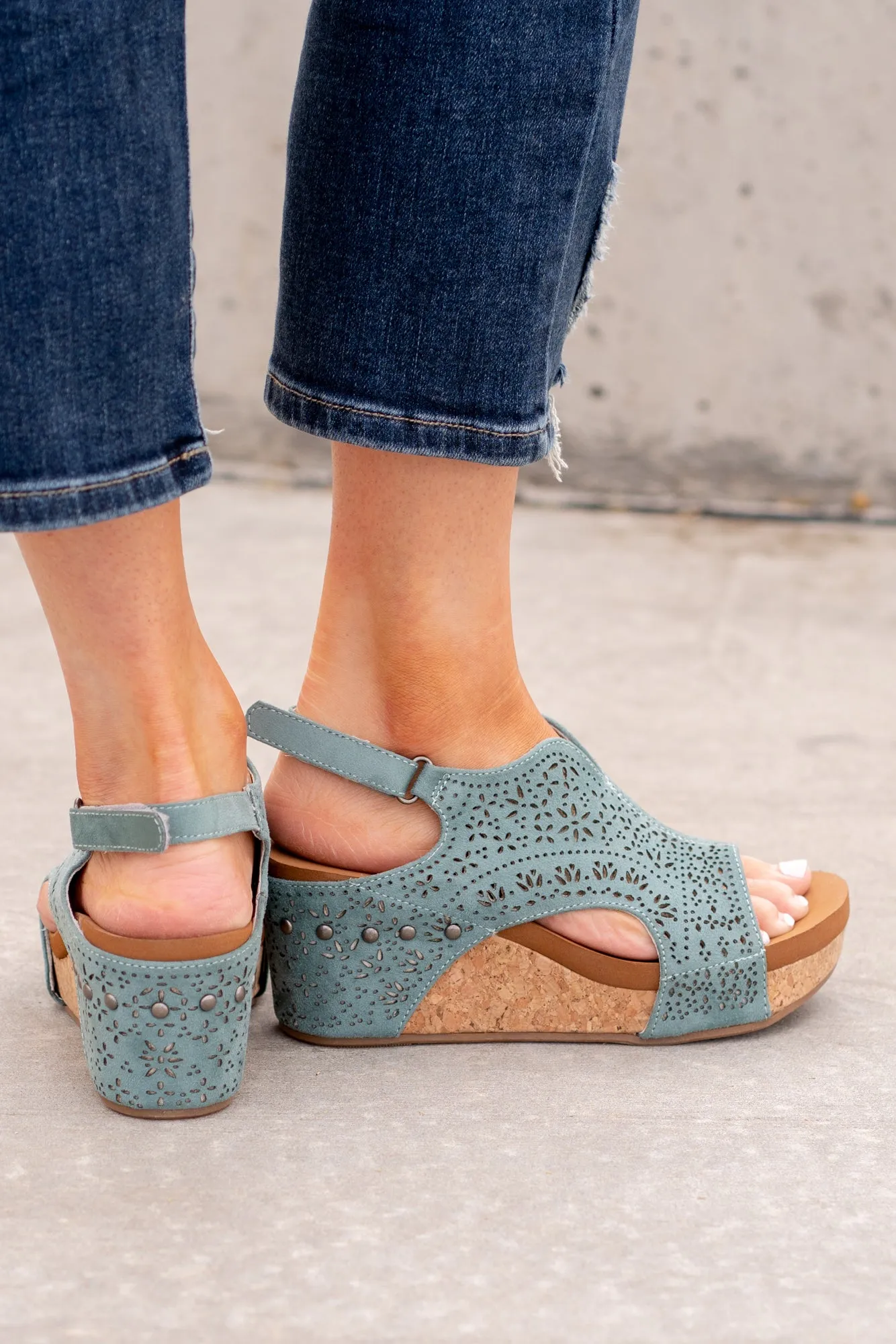 Free Fly 2 Wedge Sandals - Turquoise