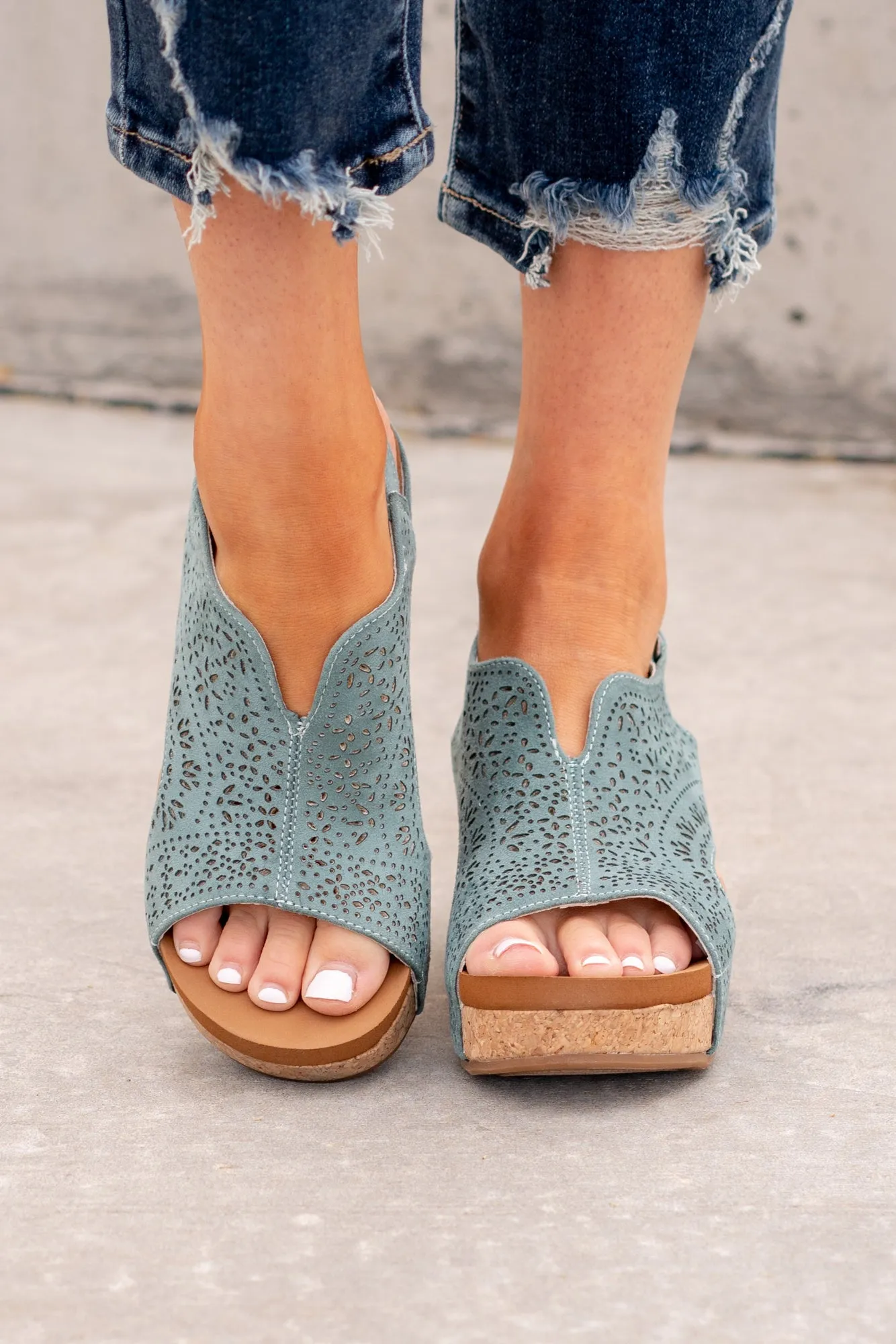 Free Fly 2 Wedge Sandals - Turquoise