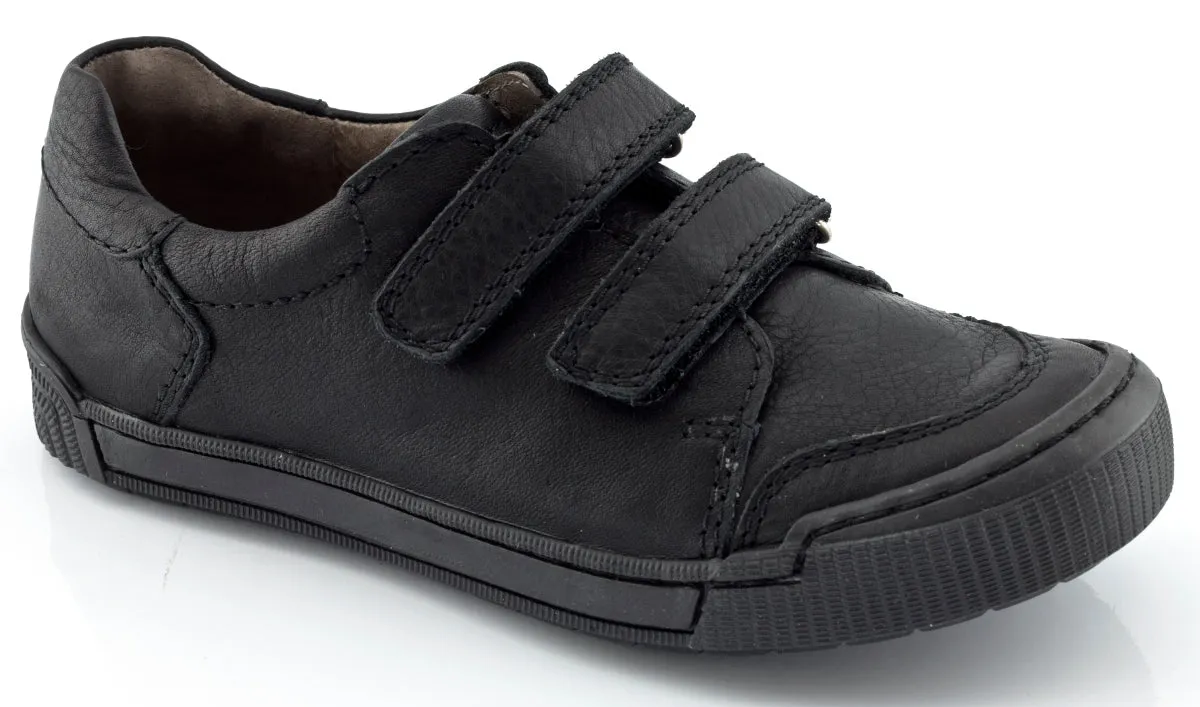 Froddo Black leather Velcro School Shoes