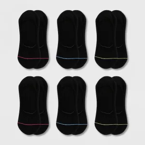Fruit Of The Loom Women's Breathable Cotton 6pk Liner Athletic Socks Black 4-10