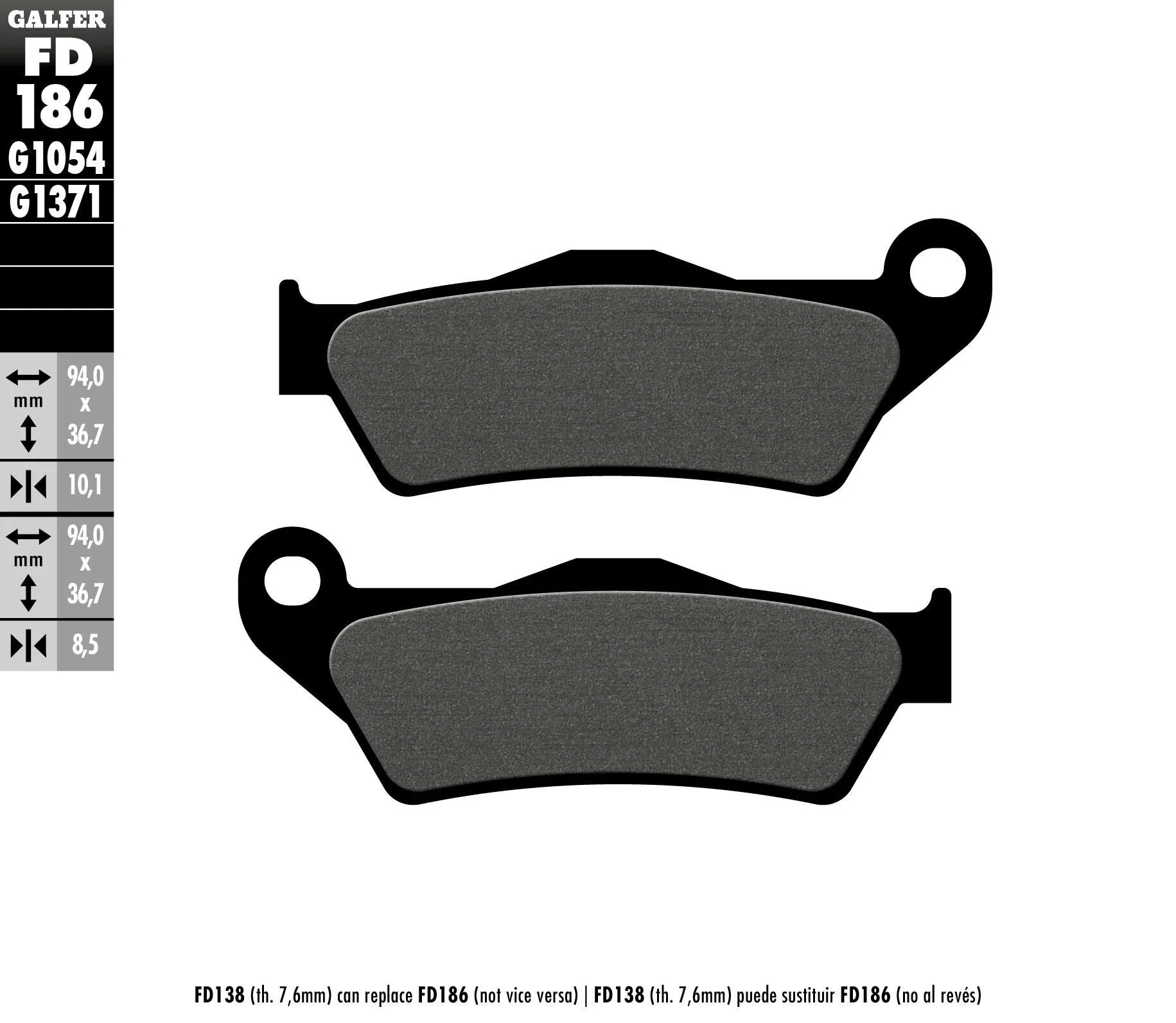 GALFER FD186G1054 Semi-Metallic Brake Pads