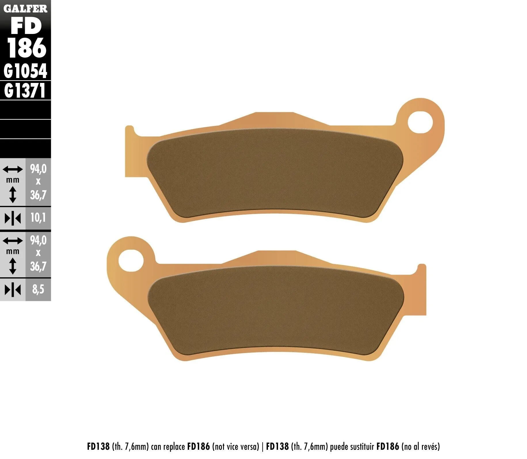 GALFER FD186G1371 HH Sintered Brake Pads