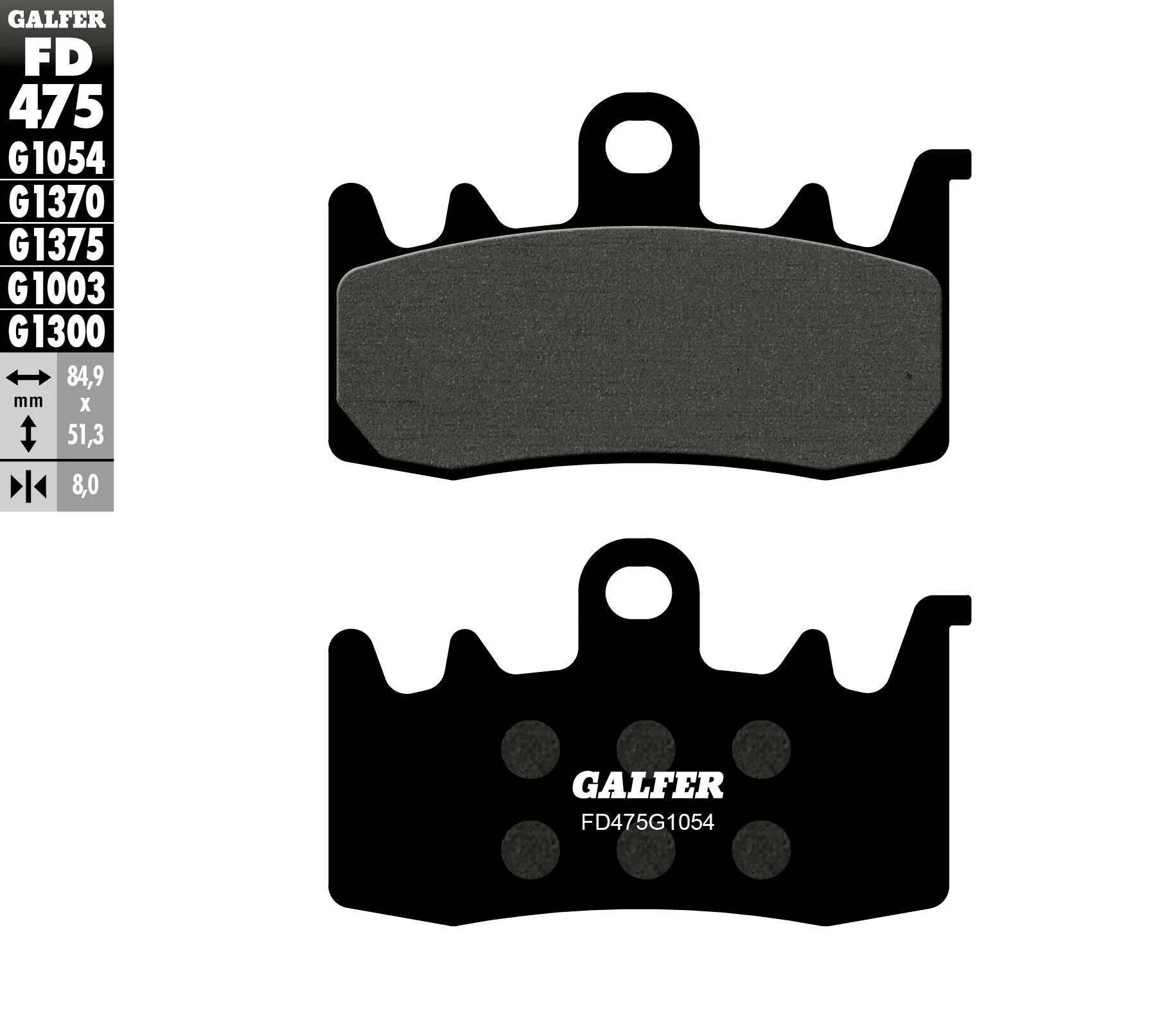 GALFER FD475G1054 Semi-Metallic Brake Pads