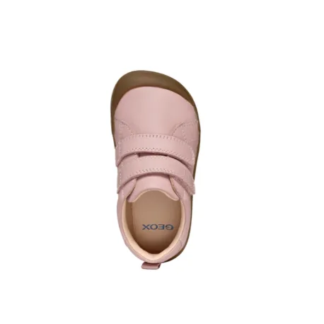 Geox Steppieup Barefoot Leather Riptape Shoe Pink