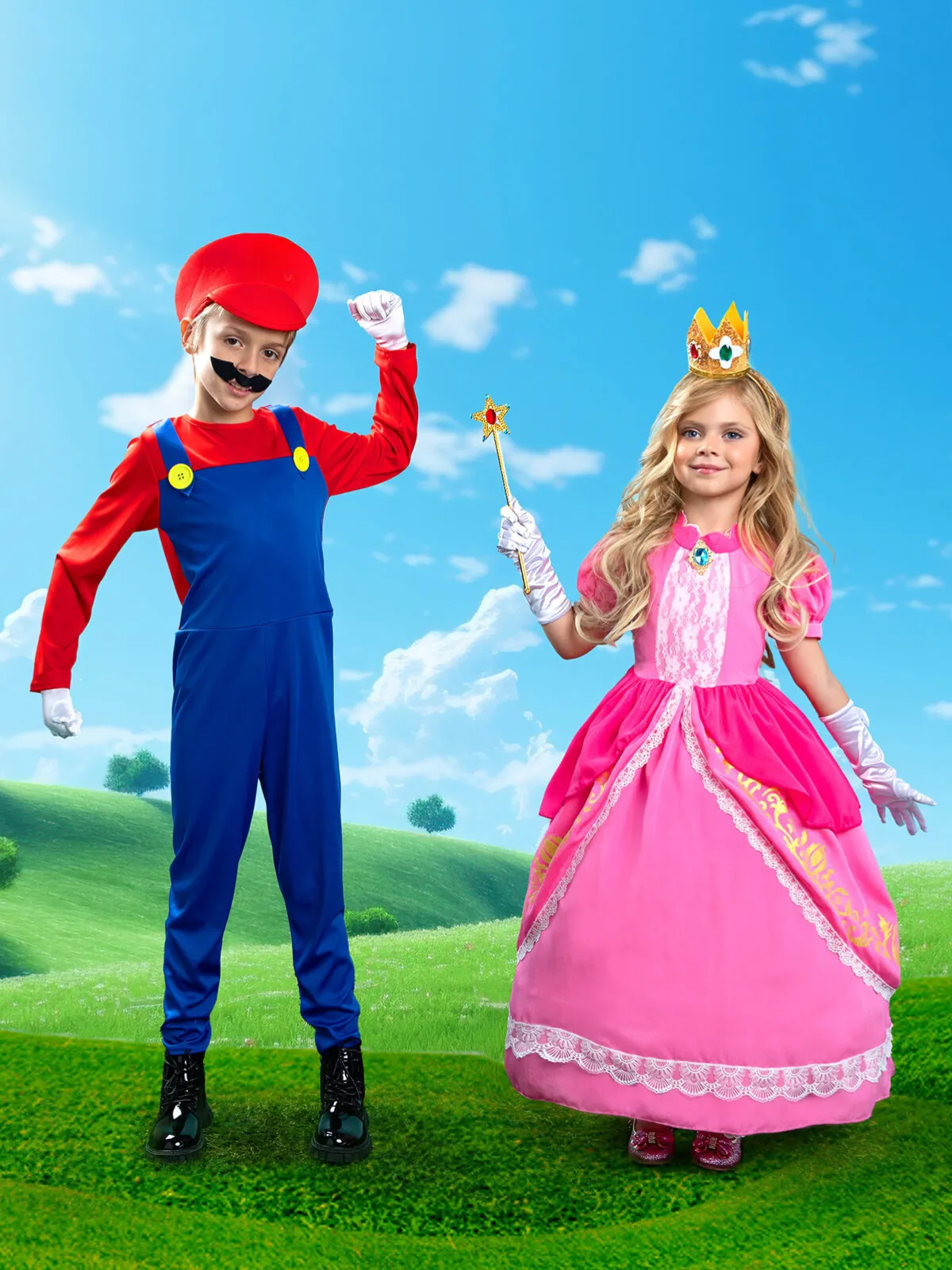 Girls Enchanting Peach Inspired Costume Dress