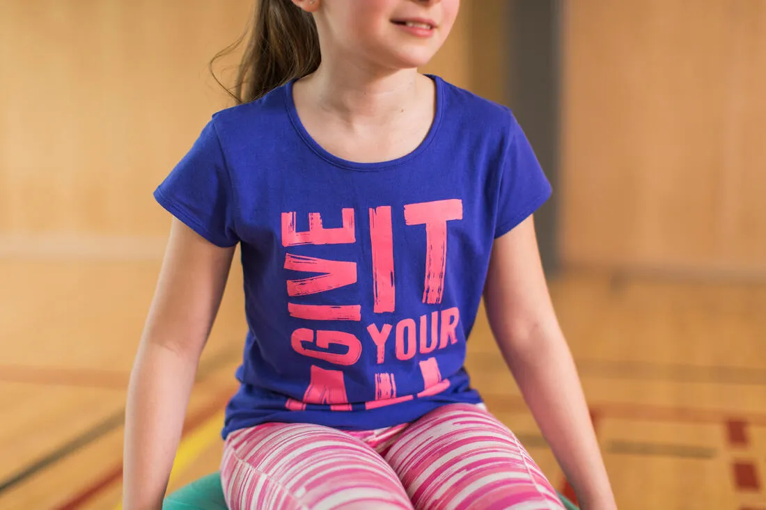 Girls' Printed Gym Leggings - Pink