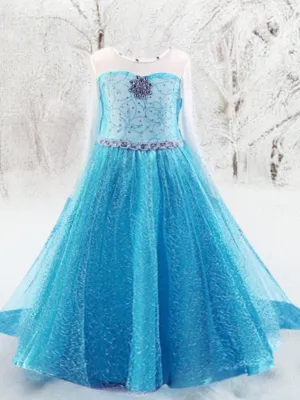 Girls Snow Princess Sparkle Costume Dress