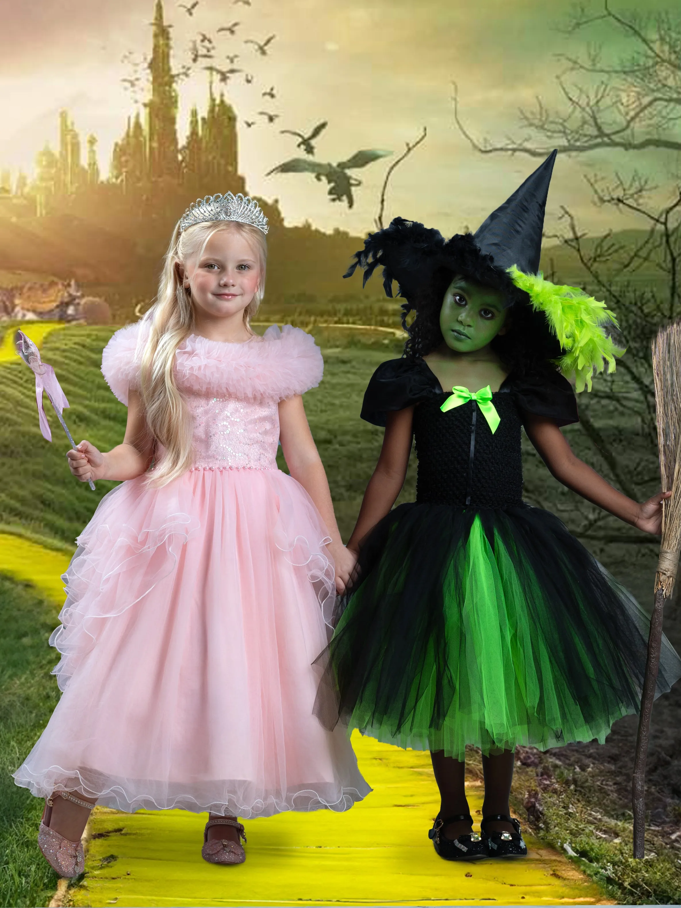 Girls Wicked Green Witch Costume Dress
