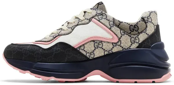 Gucci Rhyton Sneaker 'Beige Blue Monogram' Sneakers for Women