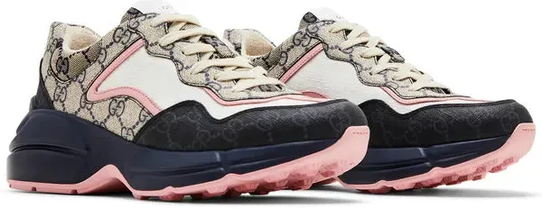 Gucci Rhyton Sneaker 'Beige Blue Monogram' Sneakers for Women