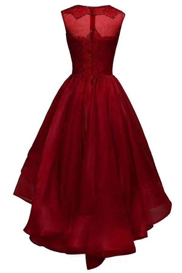 High-low Organza Beading Prom Dresses Evening Gowns Party Dresses PG303