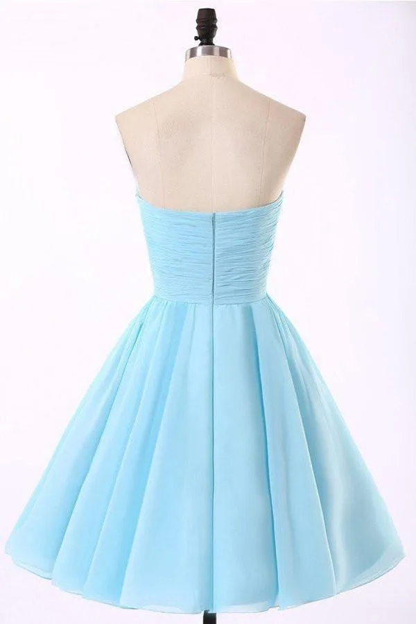 High Quality Chiffon Light Blue Homecoming Dresses PG022