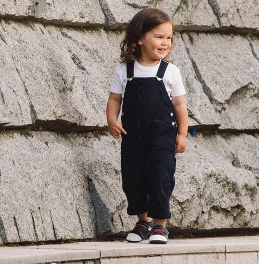 Jack & Lily White and Navy Leather with Red Laces Baby Boy Sneakers : Sizes 0m to 36m