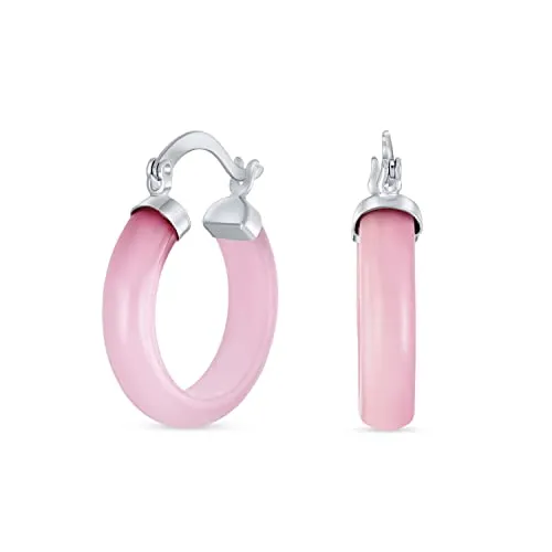 Jade Hoop 925 Silver Earring