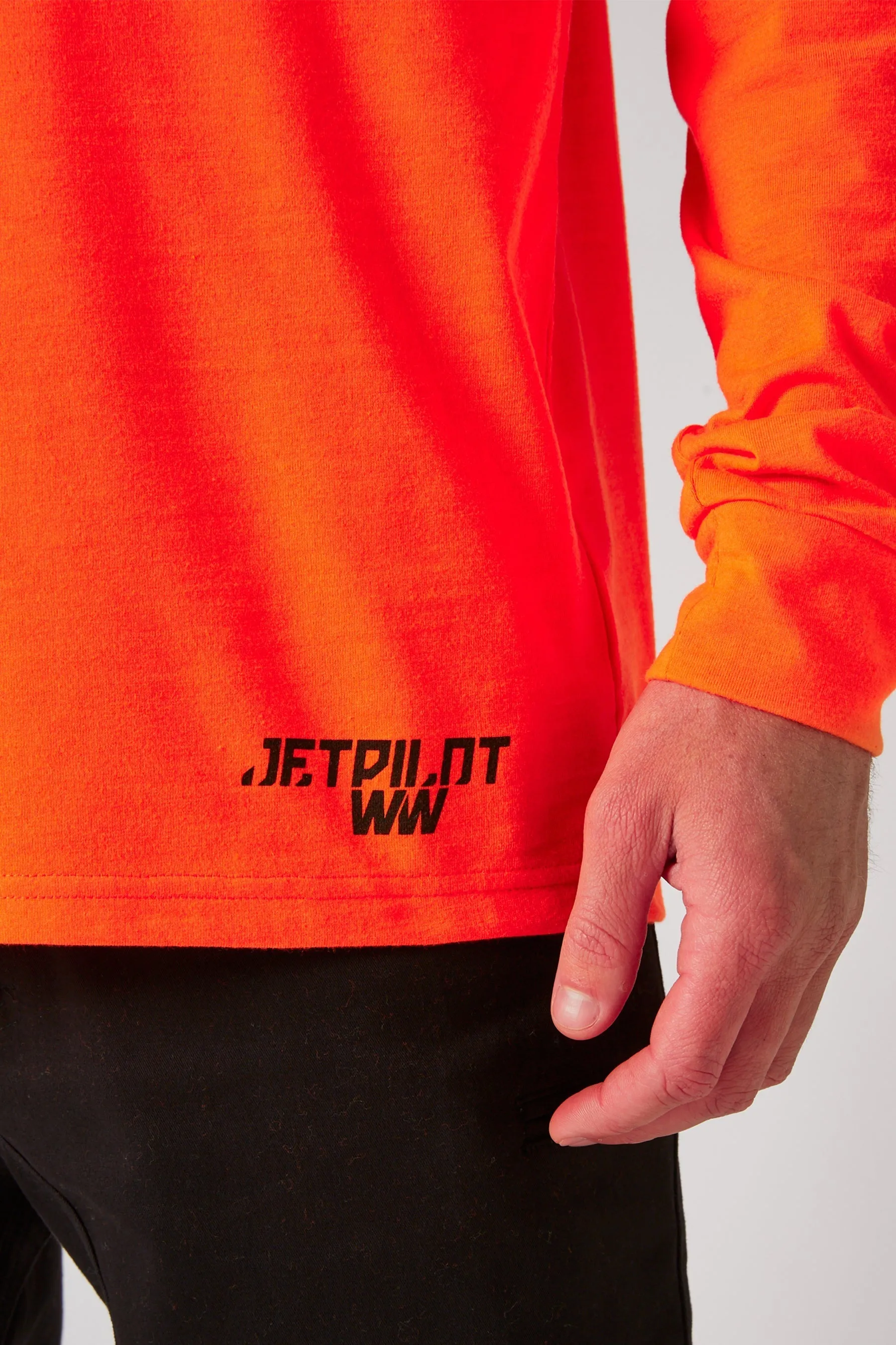 JP Low Hit Mens L/S Tee - Hi Vis Orange