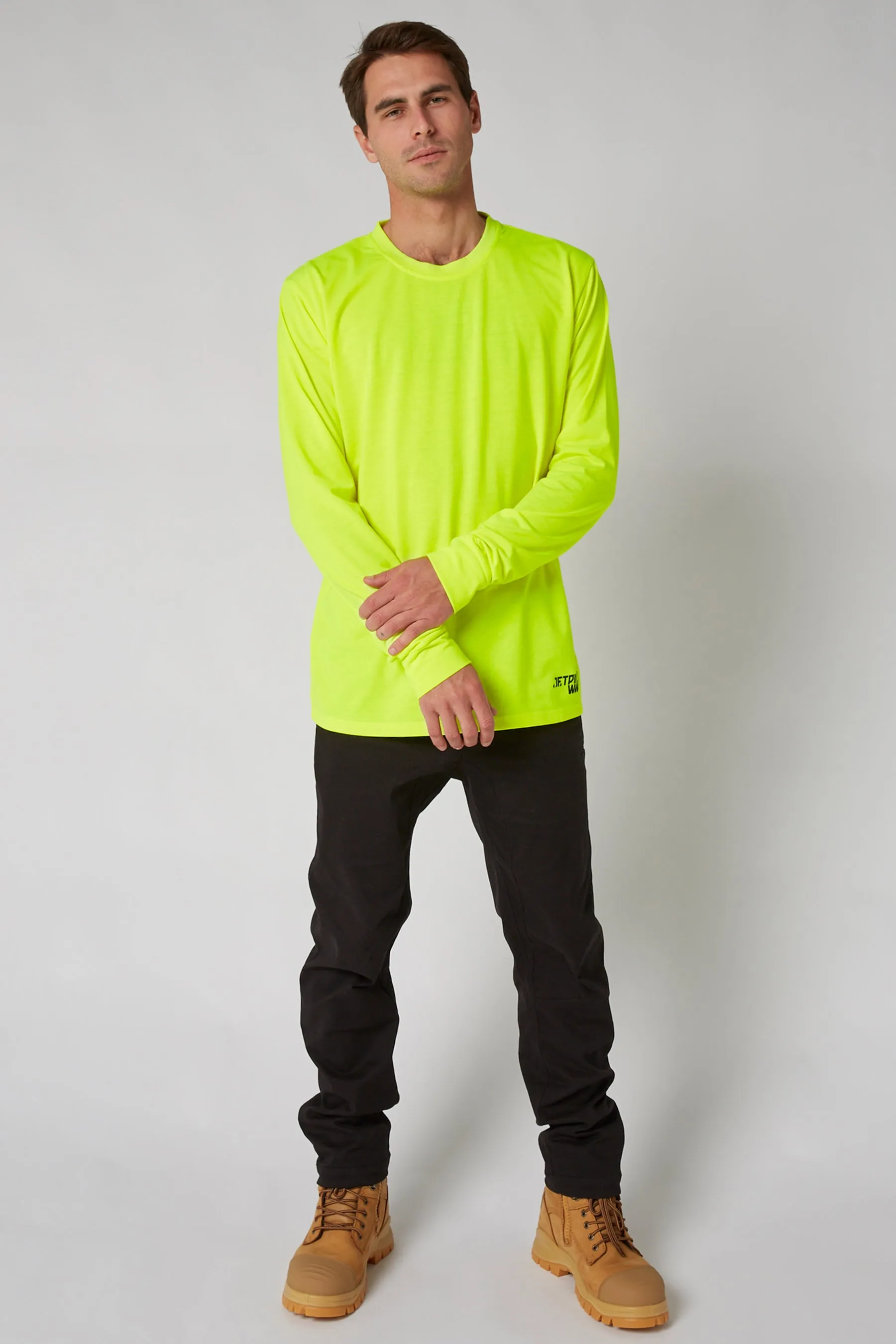 JP Low Hit Mens L/S Tee - Hi Vis Orange