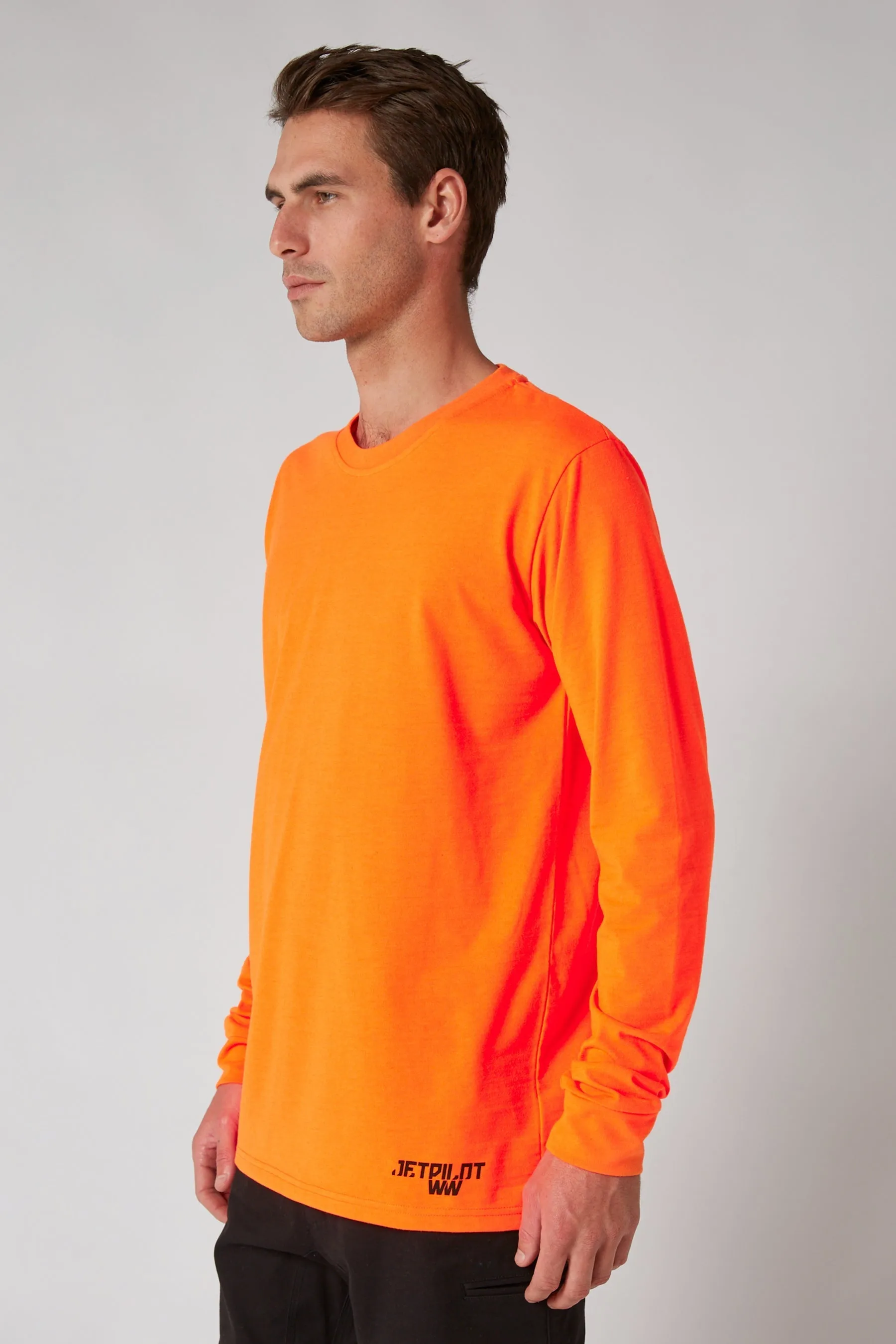 JP Low Hit Mens L/S Tee - Hi Vis Orange