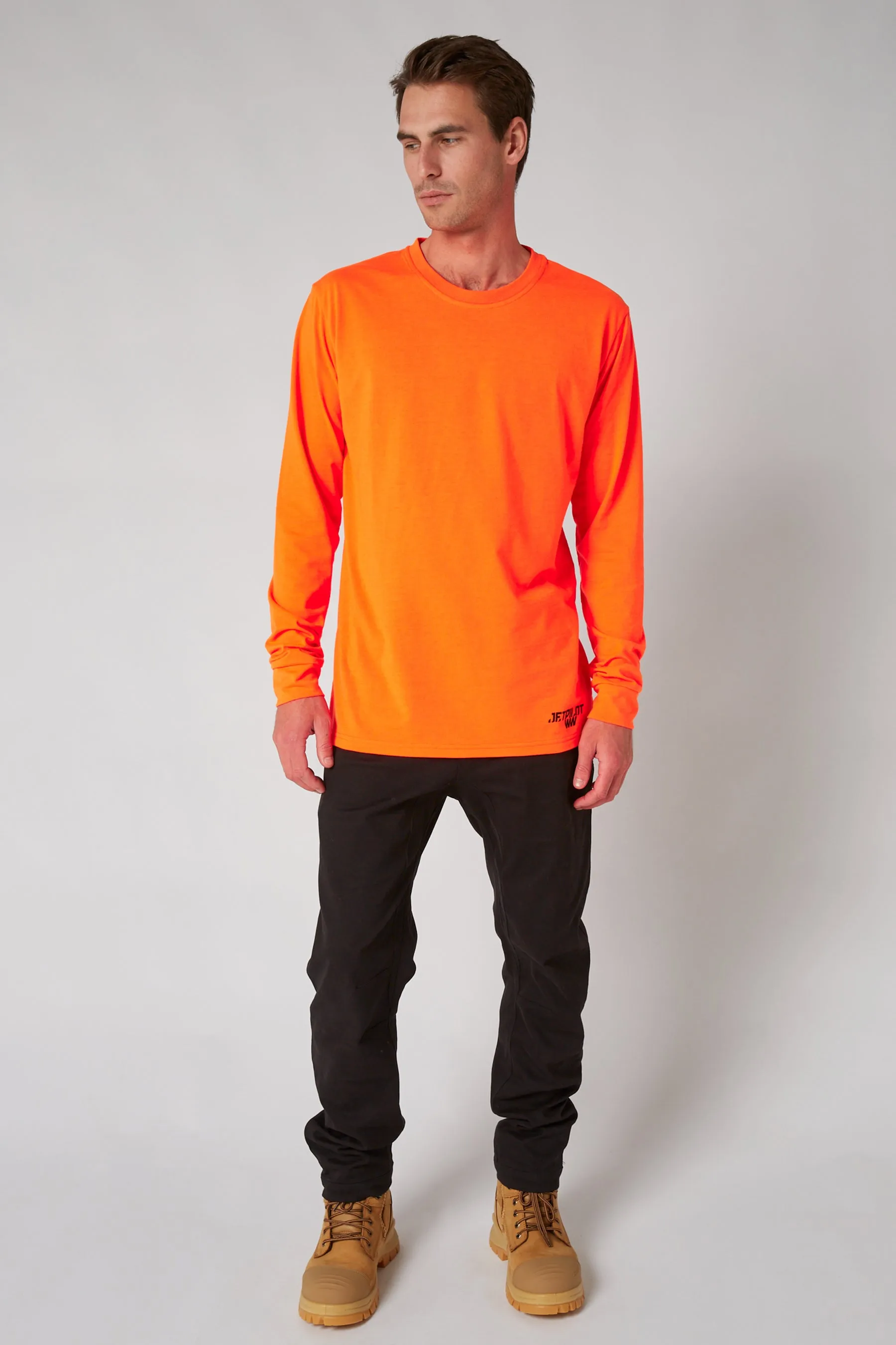 JP Low Hit Mens L/S Tee - Hi Vis Orange