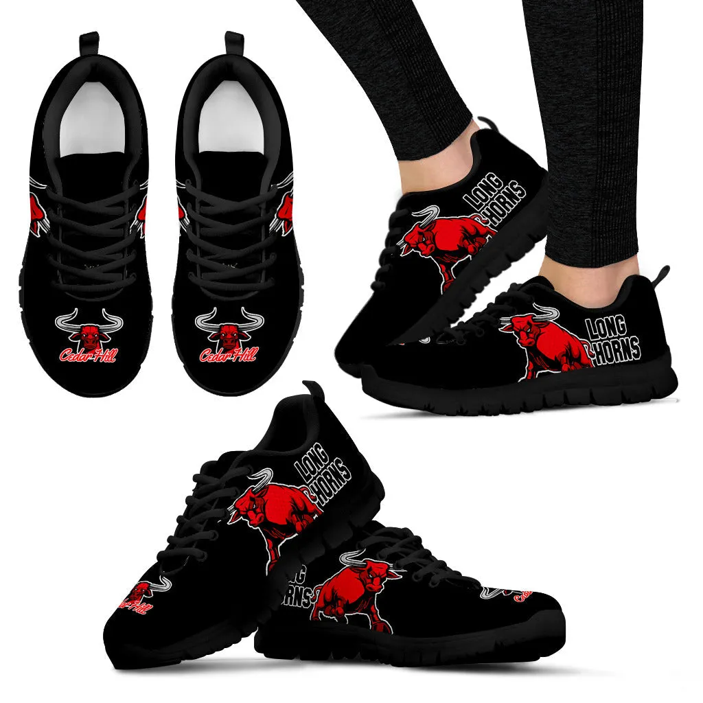 JZP-Cedar Hill TX Longhorns 01i Mens-Womens-black