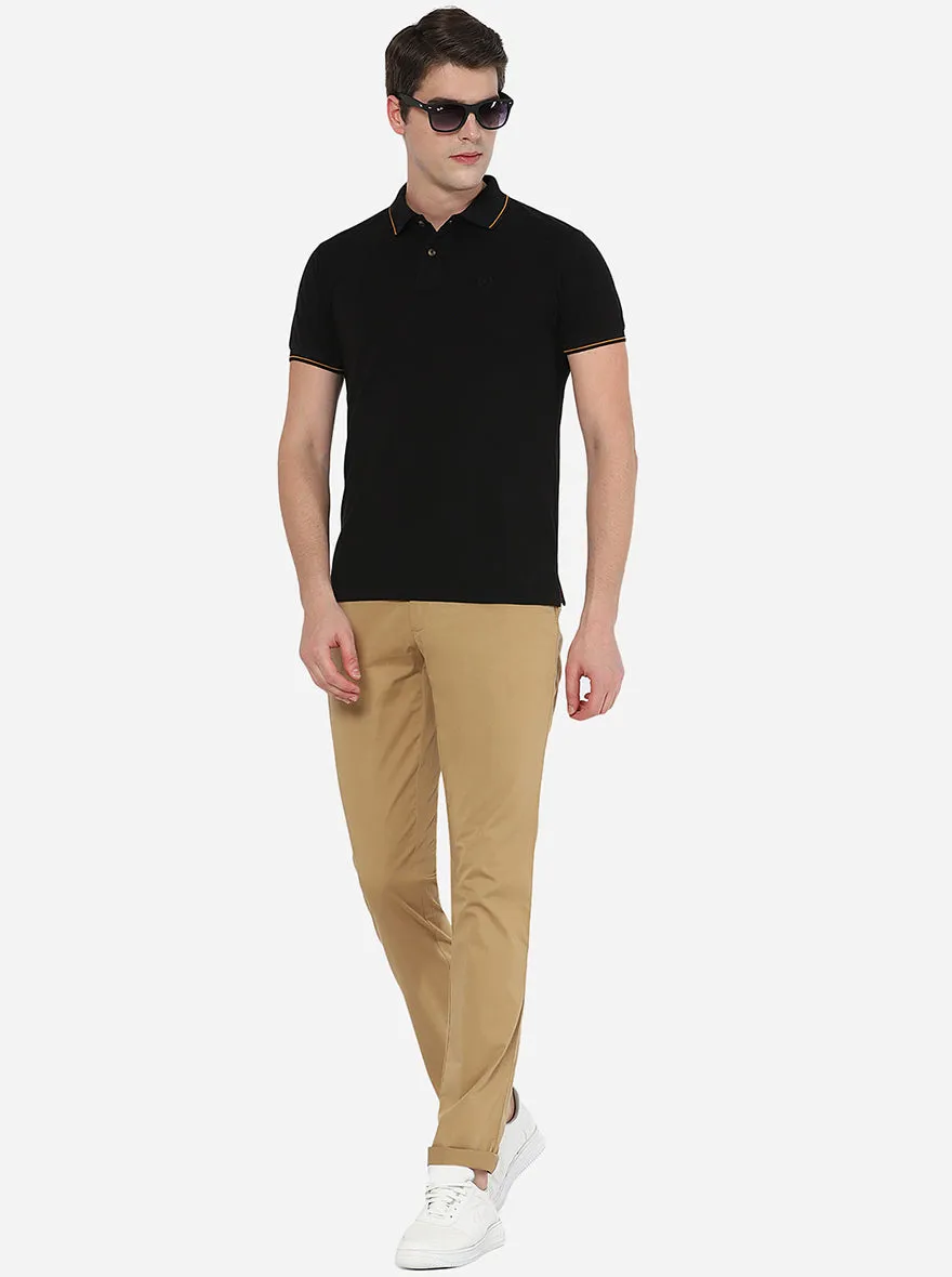 Khaki Solid Uno Fit Casual Trouser | JadeBlue