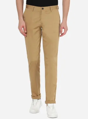 Khaki Solid Uno Fit Casual Trouser | JadeBlue