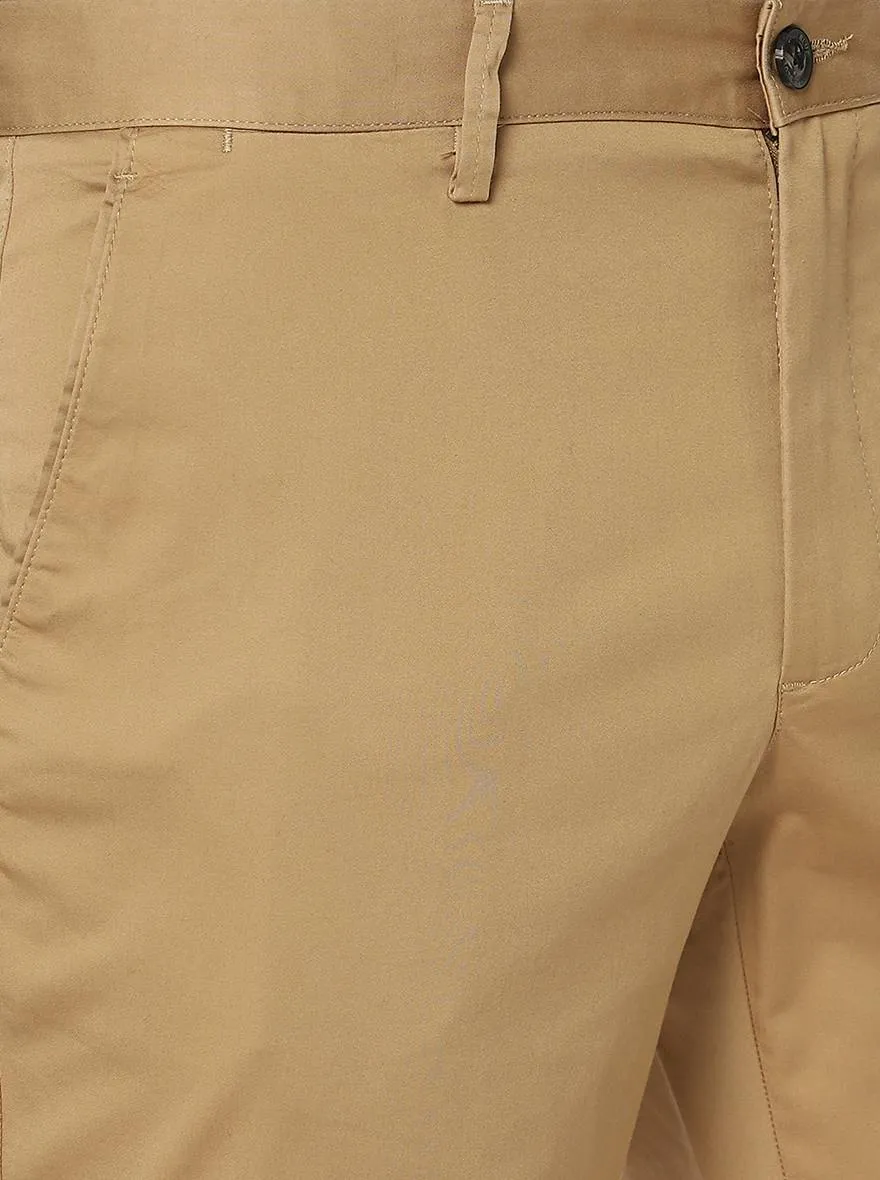 Khaki Solid Uno Fit Casual Trouser | JadeBlue