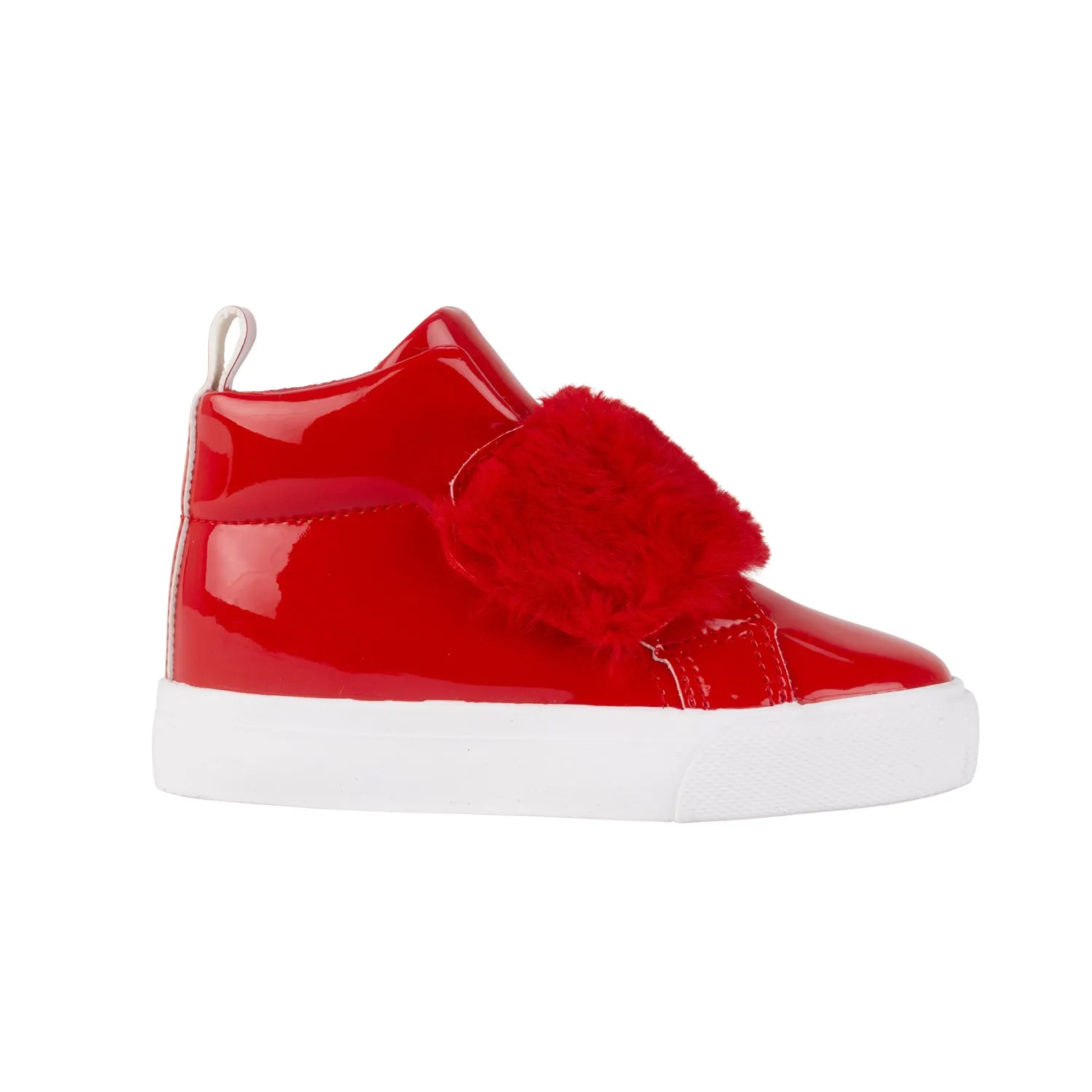 Little A FUREVER Red Faux Fur Strap High Top LA24511