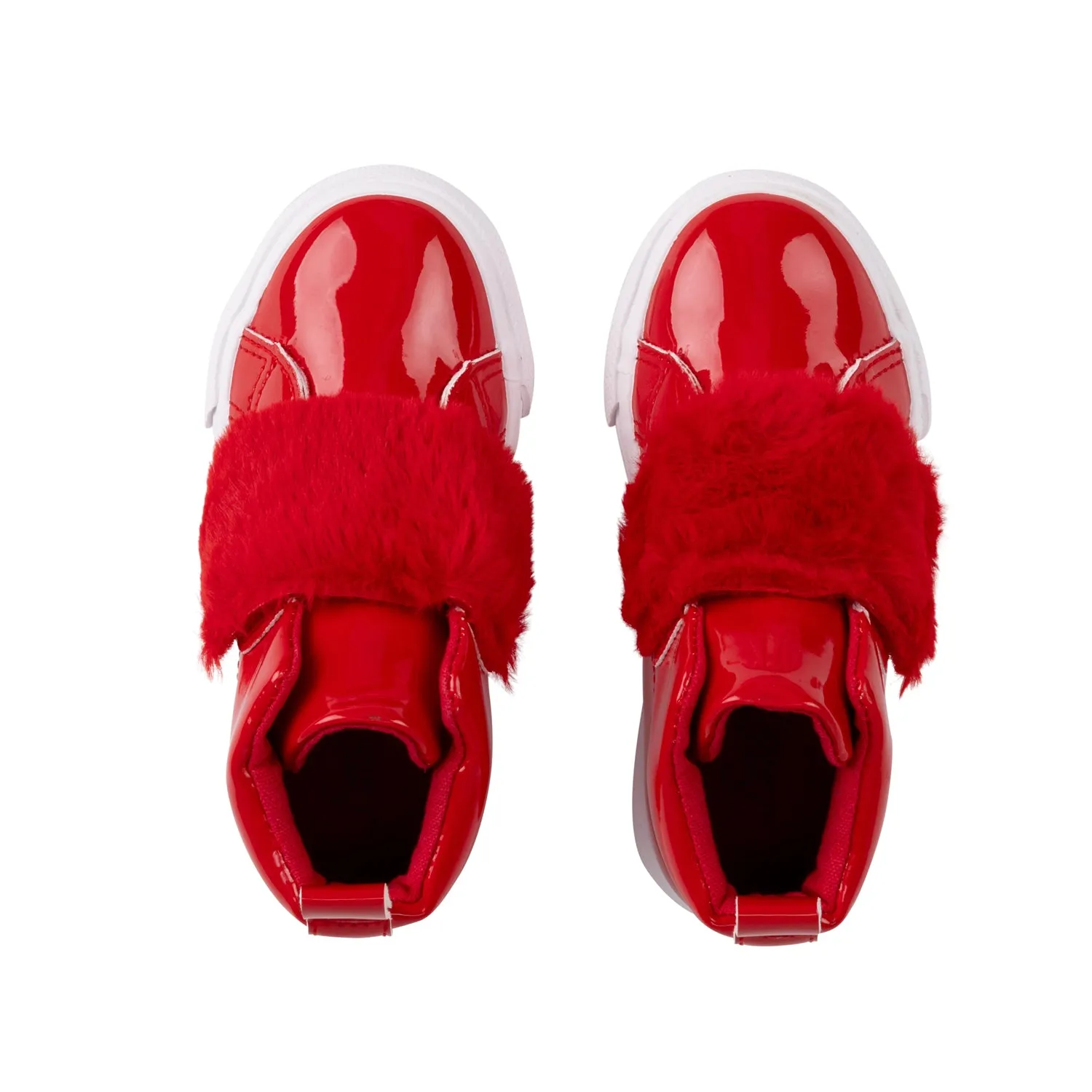 Little A FUREVER Red Faux Fur Strap High Top LA24511