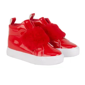 Little A FUREVER Red Faux Fur Strap High Top LA24511
