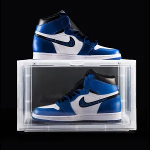 Magnetic Shoe Storage Box Drop Side/Front Sneaker Case Stackable Container XL - Crystal Clear
