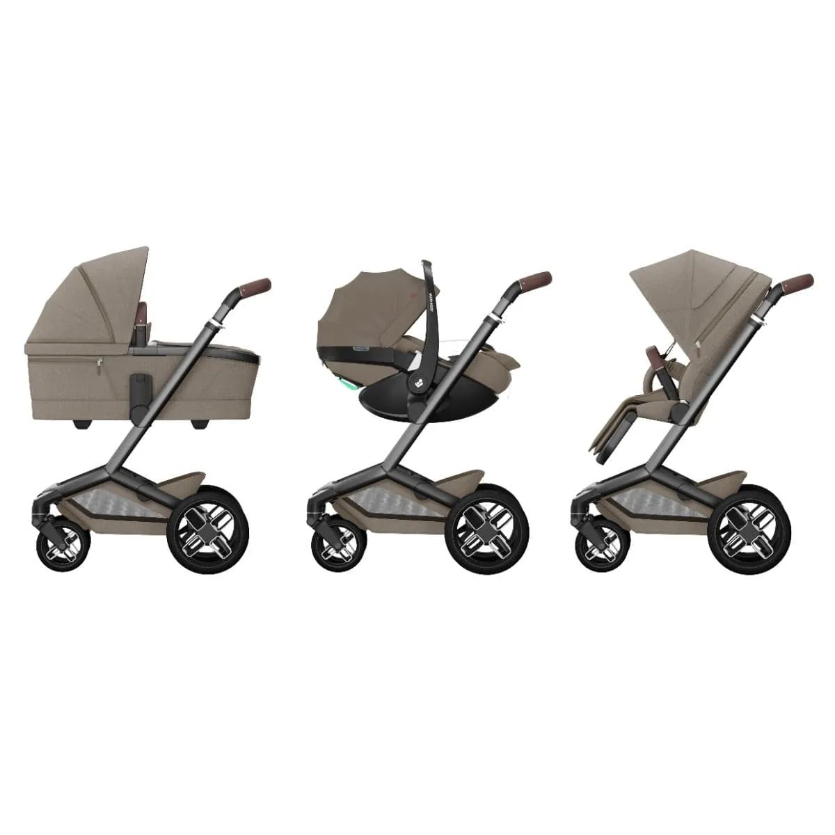 Maxi Cosi FAME Travel System - Twillic Truffle (with Black Wheels)