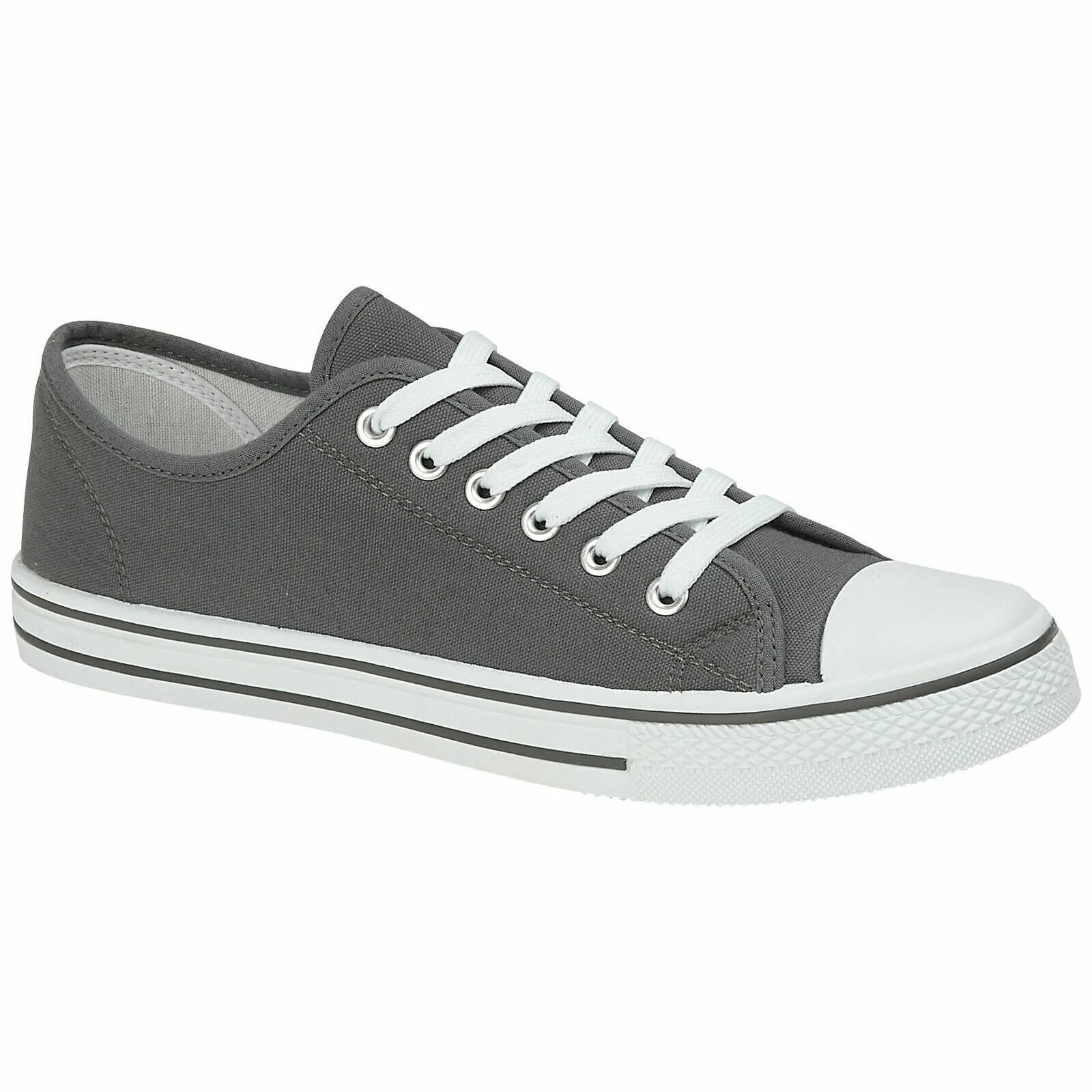 MEN CANVAS SHOES FLAT LACE UP PLIMSOLLS GYM SPORTS TRAINERS PUMPS PLIMSOLES (Sports, Workouts, Casual)