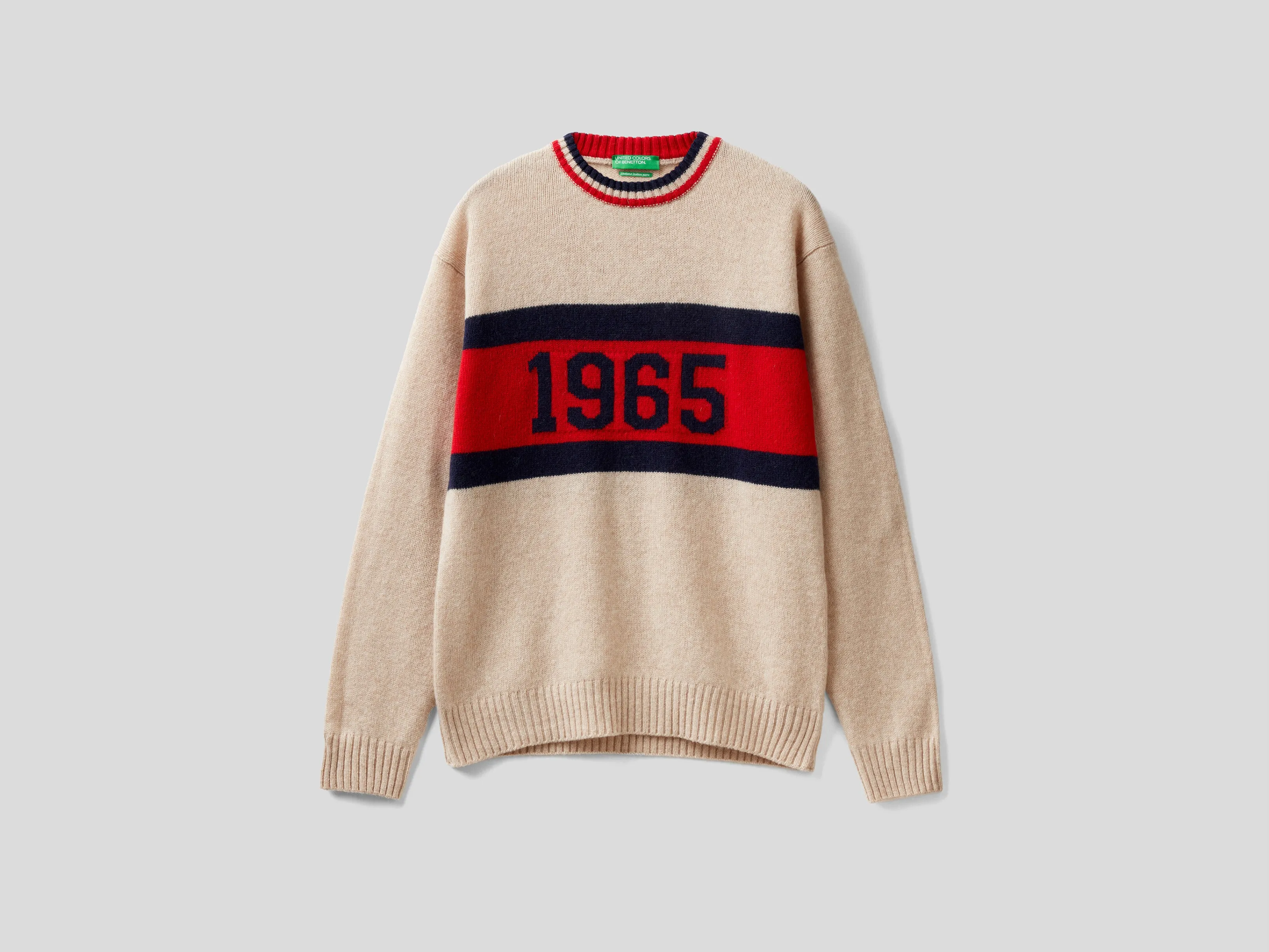 Mens Colourblock '1965' Round Neck Sweater