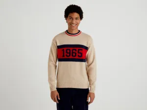 Mens Colourblock '1965' Round Neck Sweater