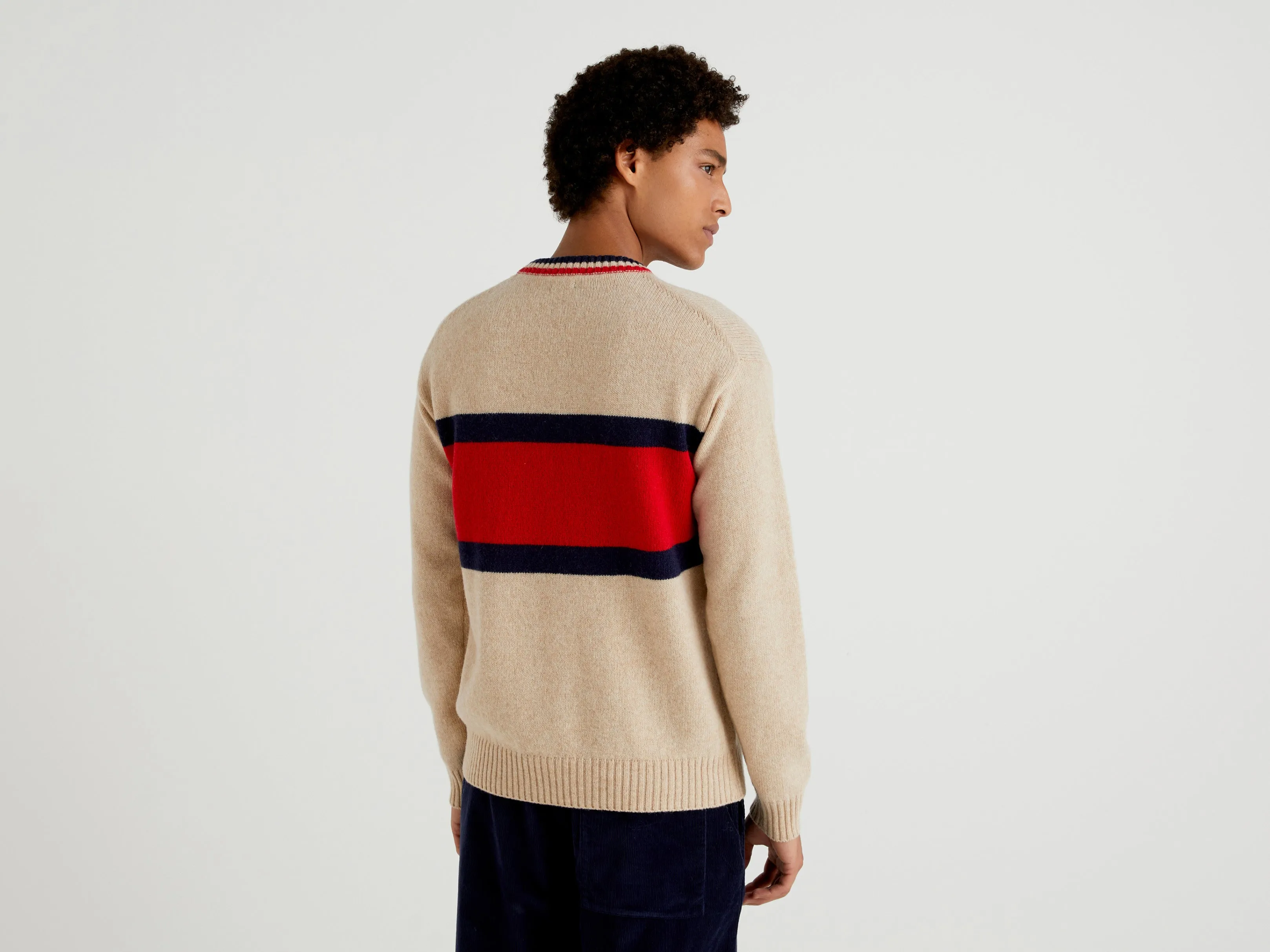Mens Colourblock '1965' Round Neck Sweater