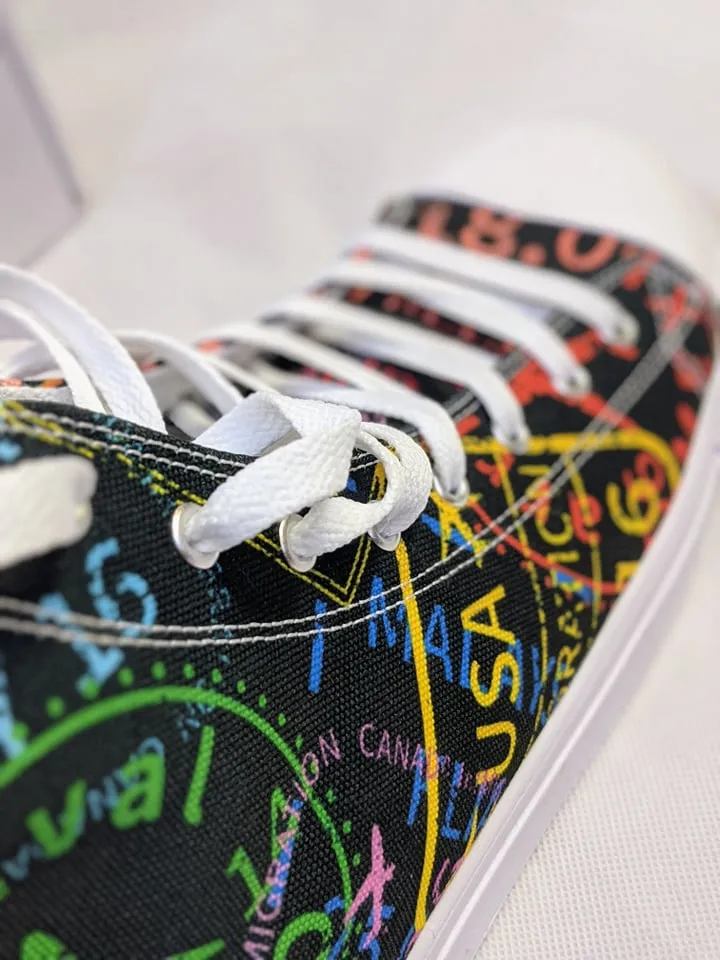 Men’s Passport Stamps Shoes (Dark)