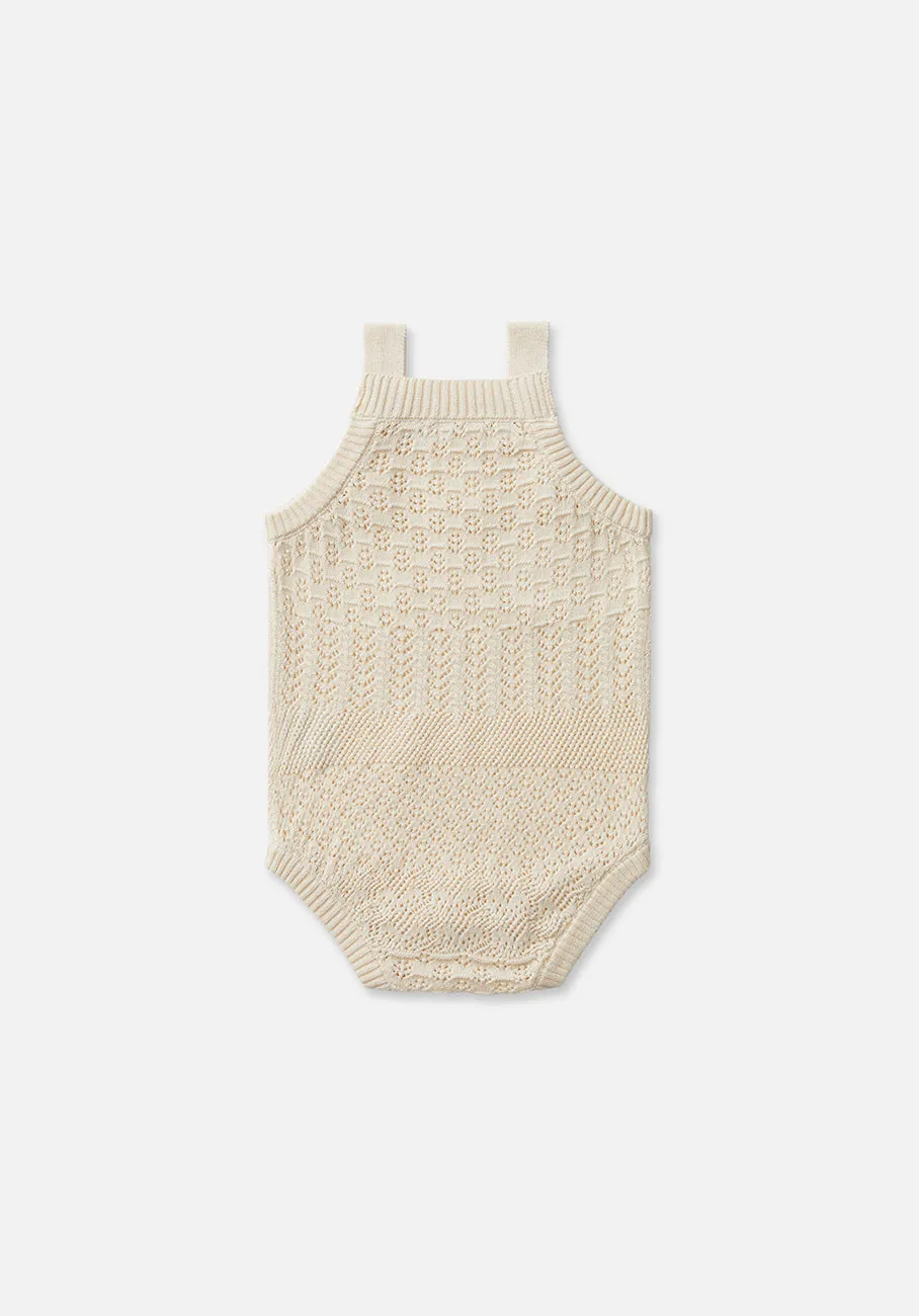 Miann & Co Baby - Knit Strap Bodysuit - Tofu Crochet
