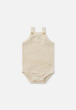 Miann & Co Baby - Knit Strap Bodysuit - Tofu Crochet