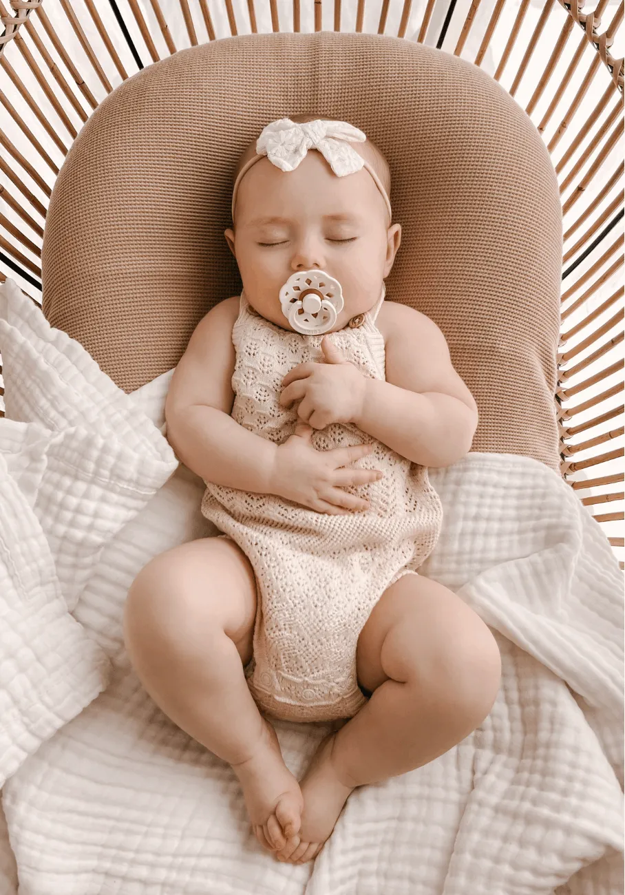 Miann & Co Baby - Knit Strap Bodysuit - Tofu Crochet