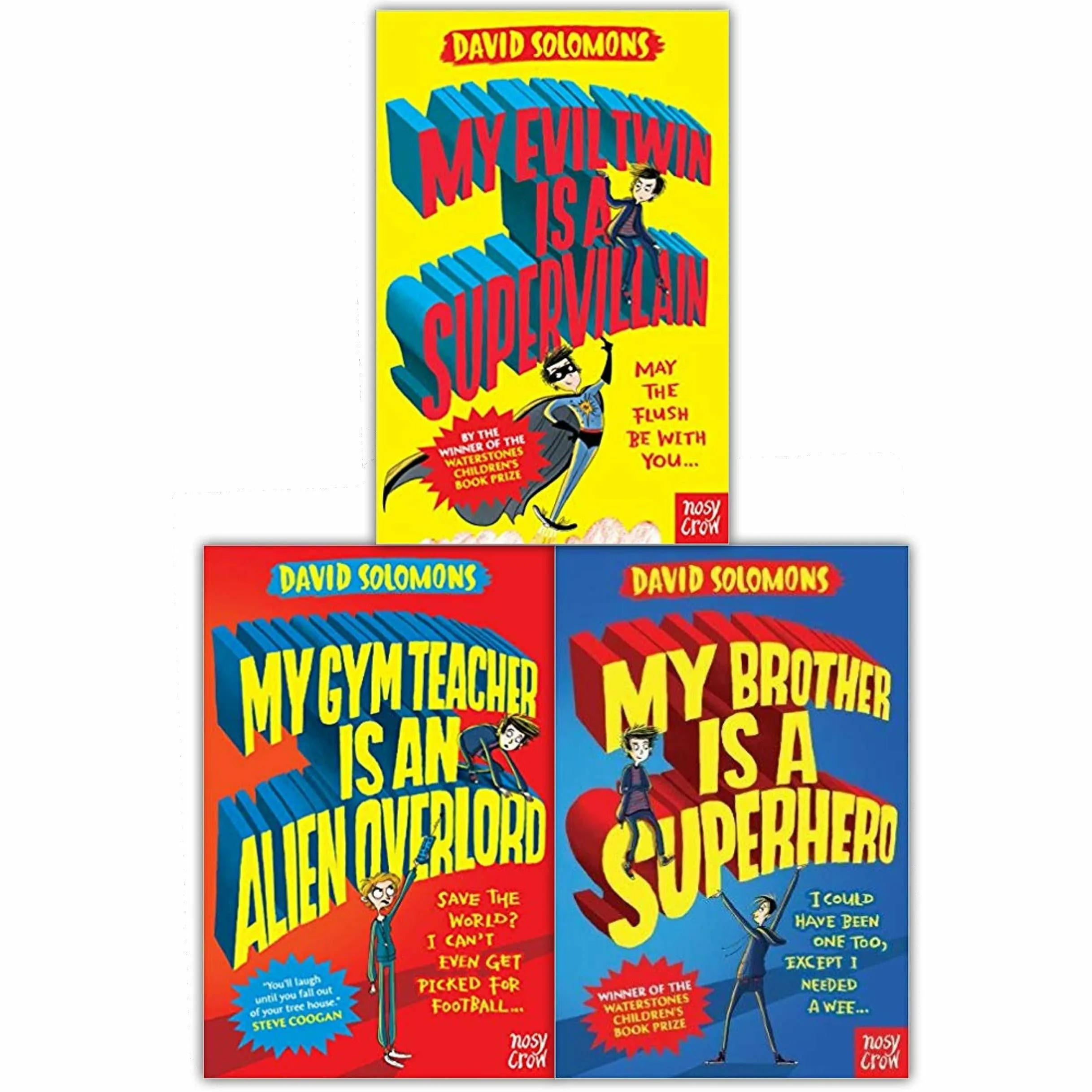 My Brother Is A Superhero Series Collection David Solomons 3 Books Set ( My Evil Twin Is a Supervillain, My Brother Is a Superhero)
