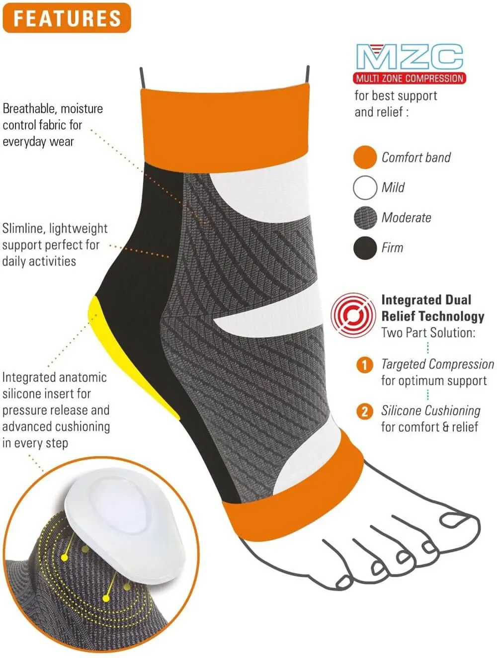 Neo G Plantar Fasciitis Everyday Support Sleeves 474