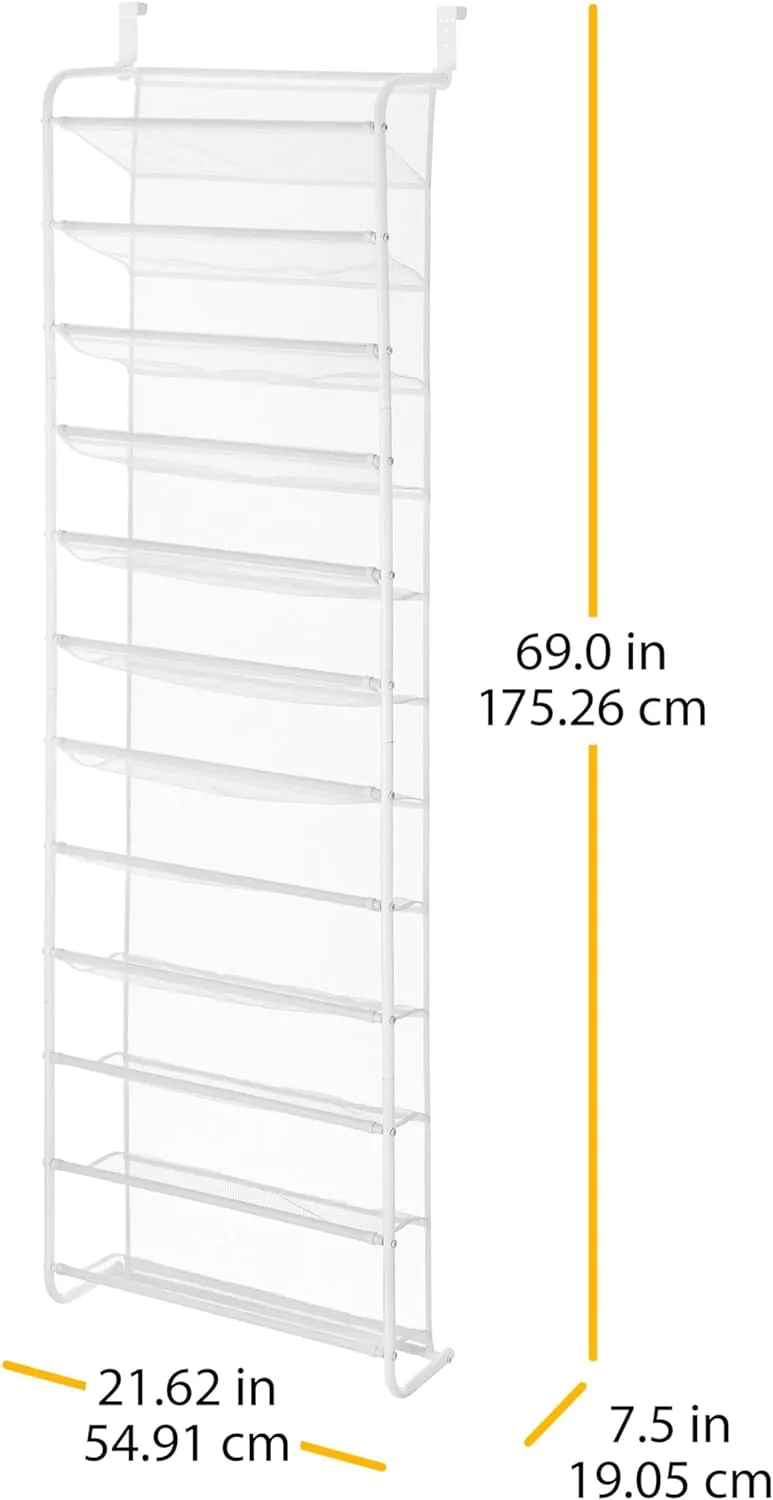 New in box! Whitmor 36 Pair Door Shoe Organizer, White