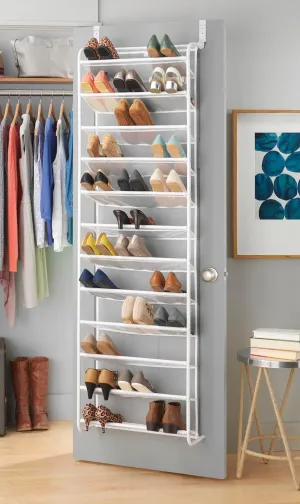 New in box! Whitmor 36 Pair Door Shoe Organizer, White
