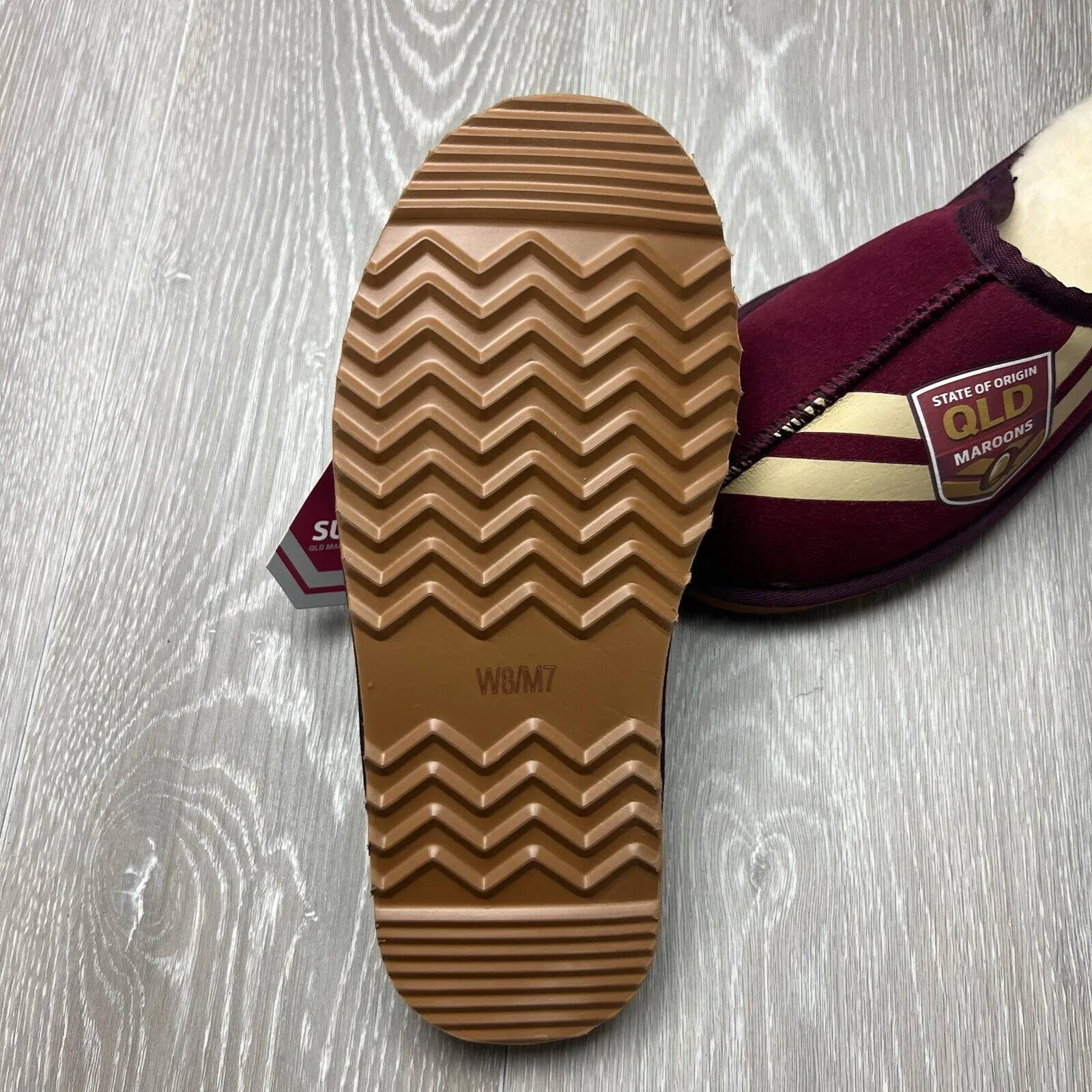 NRL Team Kicks Queensland Maroons Origin Merino Wool Slippers Size US W 8 / M 7