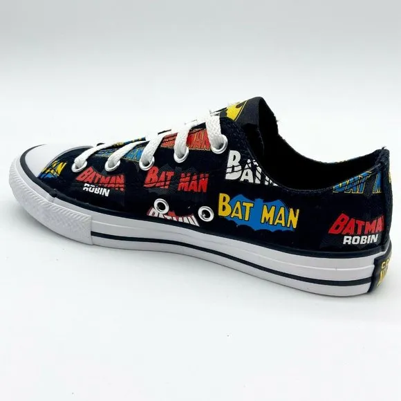 onverse CTAS Ox Black White DC Comics Batman Kids Youth Casual Sneakers 367321F