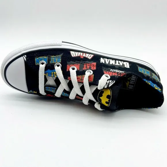 onverse CTAS Ox Black White DC Comics Batman Kids Youth Casual Sneakers 367321F